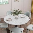 thumbnail image 5 of Gray Boho Round Tablecloth for 36-44 Inch Tables,Fitted Table Cover with Elastic Edge,Ethnic Vintage Abstract Floral Pattern Art Waterproof Outdoor Table Cloth Protector for Patio Garden Dinner, 5 of 9