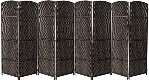 Extra Wide Diamond Weave Fiber Room Divider 8 Panel Walmart Com Walmart Com