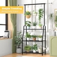 thumbnail image 4 of Plant Stand Indoor Outdoor, Heavy Duty Metal 3 Tiered Hanging Plant Shelf for Multiple Flower Planter Holder Tall Large Rack for Living Room Garden Balcony, Black, 4 of 6
