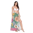 thumbnail image 2 of FORMRS Womens Long Sarong Beach Wrap Semi-Sheer Bikini Skirt Bathing Swimsuit Cover Up, Floral Pattern, 2 of 7