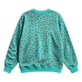 thumbnail image 5 of Womens Oversized Sweatshirts Animal Print Crewneck Sweatshirt with Long Sleeves Casual Trendy Loose Fit Pullover Tops Army Green L, 5 of 5