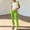 Mint Green, variant on Women's Pajama Set Under $15 Short Sleeve Long Pants Casual Solid Color Fitting Short Sleeve Round Neck Top Blouse And Pants Sports Set Suit