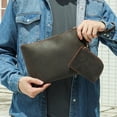 thumbnail image 3 of TEYJRY Sac à Main Rétro en Cuir de Cheval Fou pour Hommes Grande Capacité Rangement pour Téléphone Portable Porte-Monnaie, 3 of 5