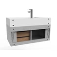 thumbnail image 4 of Nile 36" Gray Wood Floating Vanity with White Top and Black Trim, 4 of 8
