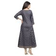 thumbnail image 2 of Yash Gallery Women's Cotton Printed Anarkali Kurta (Blue), 2 of 5