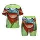 thumbnail image 1 of Fotbe Flying Frog On Branch Pijama Estampada de 2 Piezas para Niños – Ropa de Dormir de Manga Corta Cómoda para Niños y Niñas, Camiseta y Shorts de Algodón-Small, 1 of 6