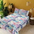 thumbnail image 2 of Ambesonne Nautical Themed Fitted & Flat Sheet with Sham 3 Pcs Set, Modern Seahorse Art, Twin, Dark Lavender Dark Coral, 2 of 5