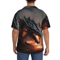 thumbnail image 3 of Fotbe Fiery Black Dragon Attack Camisa Estampada de Manga Corta para Hombre, Casual de Verano, Estilo Playero, Sin Arrugas-Large, 3 of 5