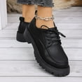thumbnail image 5 of Black Chunky Heel Loafers For Women With Round Toe And Lace-Up Design, Ideal For Everyday Casual Outfits And Office Wear, 5 of 9