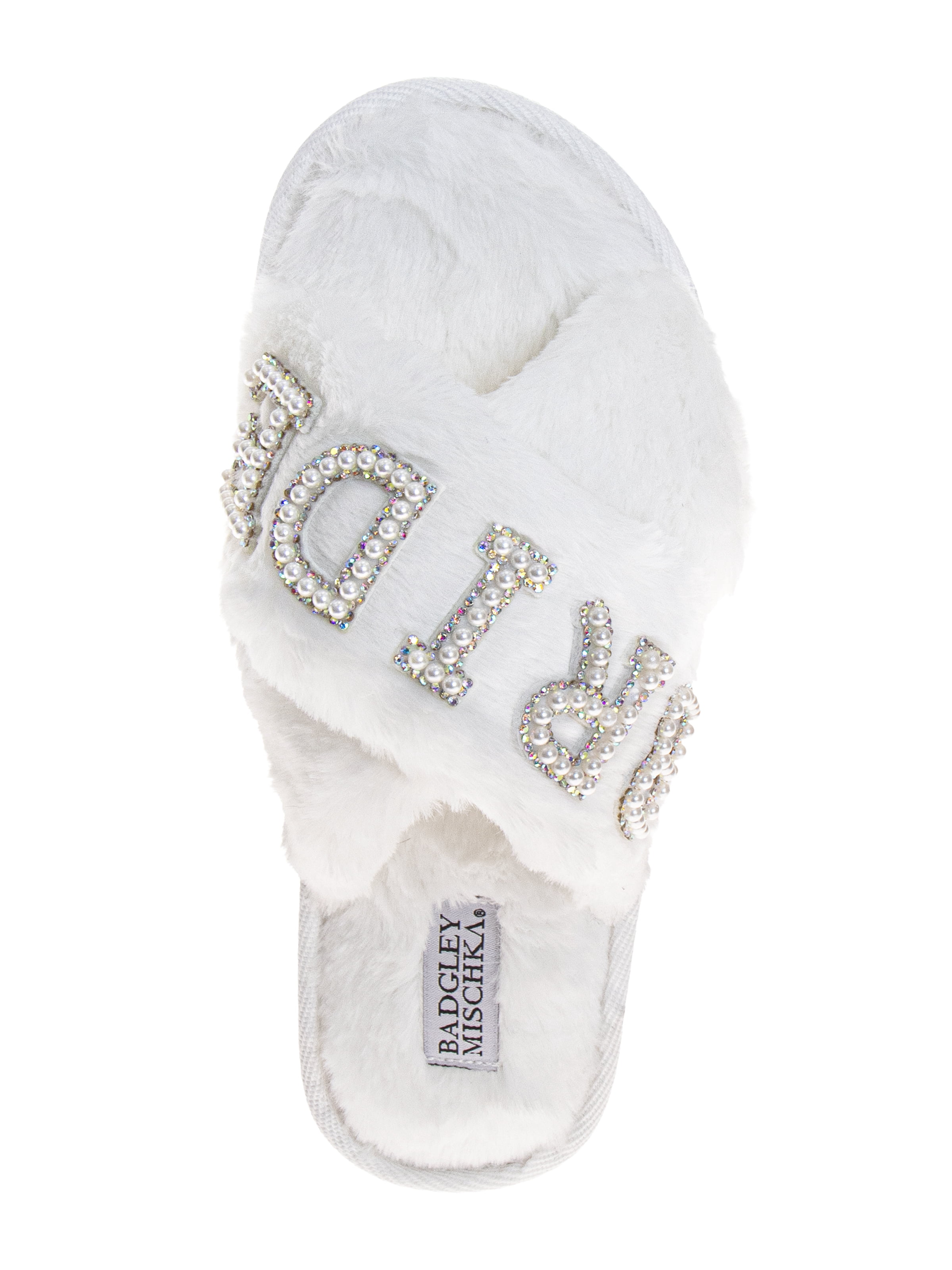 Badgley Mischka Women's Cross Strap Bride Slippers