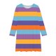 thumbnail image 4 of Odeerbi Niñas Manga Larga Ballet Skater Vestido Rainbow Striped Stretchy Twirly A Line Vestido Escuela Recital Cuello Redondo Vestido, 4 of 5