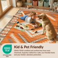 thumbnail image 4 of Design&I 8'x10' Washable Area Rug Boho Southwestern Aztec Mirrored Bands Geometric Border Stripe for Living Room, Family Extra Large Skid-Resistant Low Profile, 4 of 7