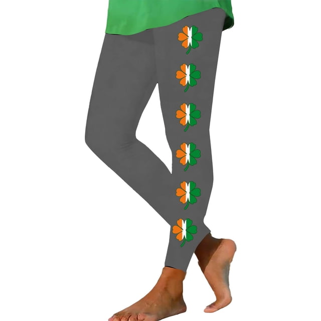 Pantalones de Yoga de Cintura Alta Día de San Patricio Impreso Corriendo Suelto Pantalones de Yoga Largos Traje de Pantalones de Mujer