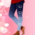 thumbnail image 2 of Ribbed Leggings Cute Love Heart Print Graphic Valentine Tight Slim Fit Workout Set Leggings Booty Lifting Leggings for Women Going Out Bottoms, 2 of 5