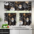thumbnail image 3 of Coffee Theme Kitchen Curtain Valance and Tiers Set Small Window Treatment Valance Curtain Insulated Drapes with 2 Tiers Curtains for Kitchen Bathroom Living Room, 3 of 6