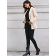 thumbnail image 4 of DARING DIVA Women's Lapel Collar One Button Overcoat with Belt XL Beige, 4 of 7