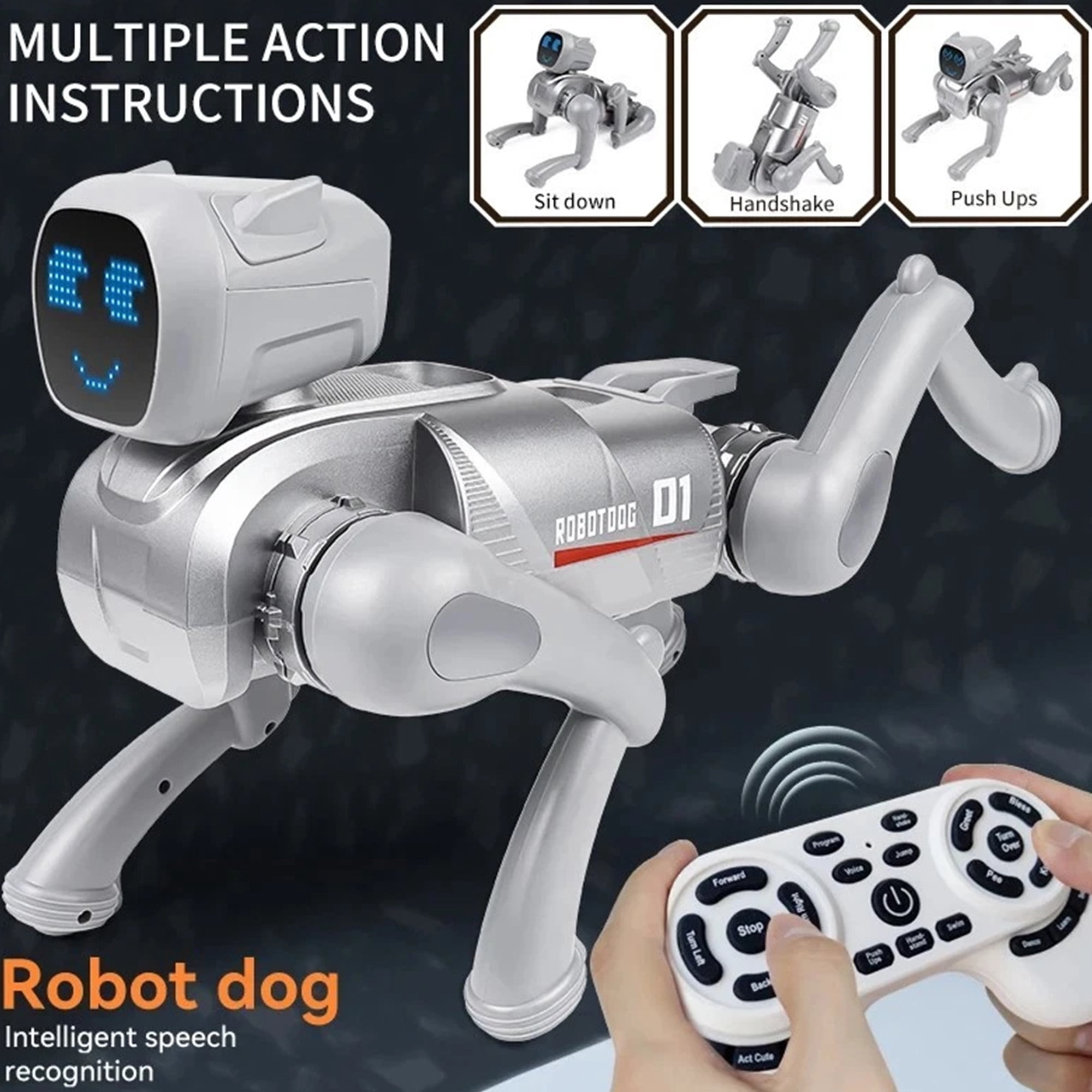 Gmdisc RC Smart Robot Dog Toy, Interactive Robot Toys with Voice & App Control, 30+ Actions, Durable Design Programmable Pet Toy, Christmas Birthday Gift for Kids 6-12