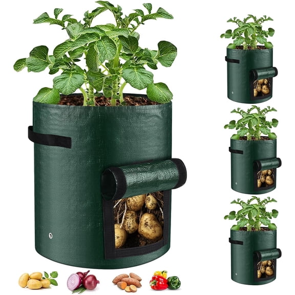 Large Grow Bags with Flap Handles for Potato Tomato Vegetable Planting