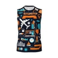 thumbnail image 6 of Lsque Creative Transport Print Men's Cotton Blend Sleeveless Muscle Shirts (S-3XL)- Moisture Wicking, Odor Protection, UPF 30+,Large, 6 of 8