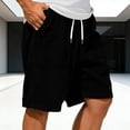 thumbnail image 3 of Corduroy Shorts for Men Summer Casual Elastic Waist Wide Straight Leg Lightweight Beach Shorts with Pockets, 3 of 5