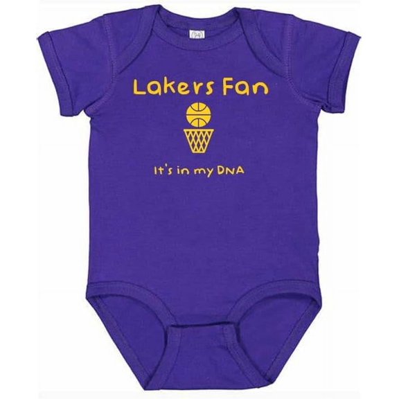 Laker Fan It's in My DNA Cute Basketball Baby Bodysuit (6 Months)