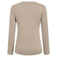 thumbnail image 5 of COMVALUE Women's Long Sleeve Tops Crew Neck Fitted Basic Tee Cozy (Beige, S), 5 of 6