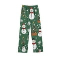 thumbnail image 3 of Dreluolixuan Christmas His and Hers Pajamas Sets Soft Wide Leg Elastic Waist Pants Snowman Casual Sleepwear with Pocket, 3 of 7