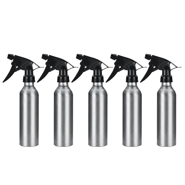 5pcs 250ml Multifunctional Spray Bottles Aluminum Alloy Empty Refillable Mist Sprayer (Silver)