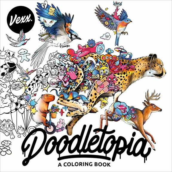 Doodletopia: A Coloring Book, 96 pages (Paperback)