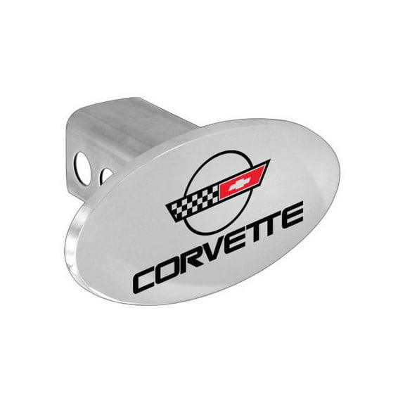 Chevy Metal Trailer Hitch Cover Plug, C4 Corvette Design Hitch Cover