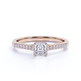 thumbnail image 3 of JeenMata Delicate 1.75 ct Cushion Cut Moissanite - Simple Thin Pave Band - Solitaire Engagement Ring in 18K Rose Gold over Silver, 3 of 7