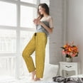 thumbnail image 6 of Picia Gold Shiny Womens Soft Woven Cotton Elastic Waistband Sleep Pajama Pant Lounge Sleep Pant With Pockets And Drawstring-Small, 6 of 9