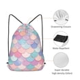 thumbnail image 5 of XMXT Unisex Drawstring Backpack for Women Men, Colorful Fish Scale Pattern Waterproof Gym Bag String Bags for Shopping Sport Travel, m, 5 of 8