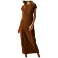 thumbnail image 1 of Robe T-Shirt Manches Courtes Été 2025 pour Femmes Col Rond Décontracté Plage Longues Robes Maxi, 1 of 6