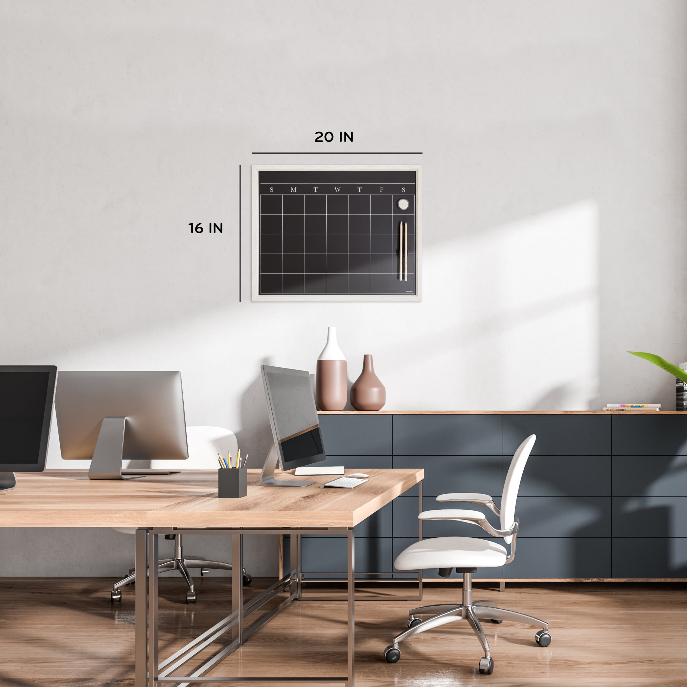 U Brands 20 x 16 in. Magnetic Chalk Calendar Board U Brands 20 x 16 in. Magnetic Chalk Calendar Board