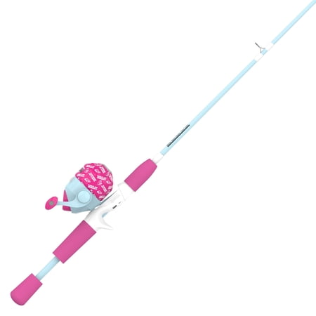 Zebco Supergirl Spincast Reel & Fishing Rod Combo 5-Foot 2-Piece Rod Size 20 Reel