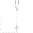 thumbnail image 2 of 925 Sterling Silver Rosaries Necklace Chain Polished Bead Rosary 16 inch, 2 of 4