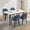 4PCS | Blue-4, variant on Set of 4 Modern Upholstered Dining Chairs – Linen Fabric, Thick Cushioned Seat, Curved High Back, Sturdy Wood Legs with Adjustable Feet – Comfortable Accent Chairs for Dining Room, Kitchen