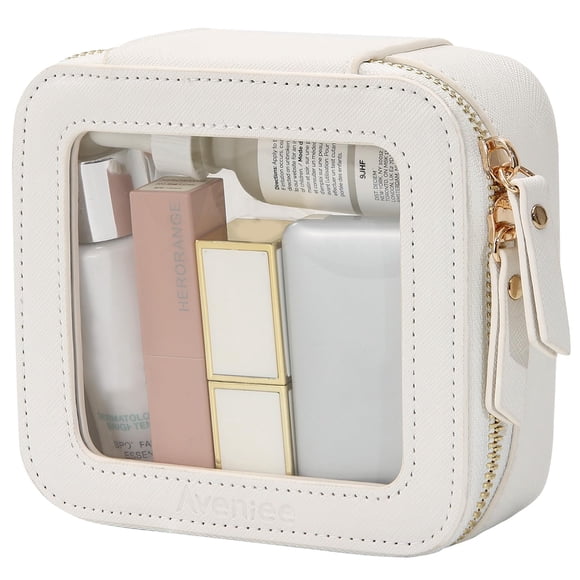 Bolsa de maquillaje transparente Aveniee, pequeña, organizadora de artículos de tocador de viaje