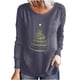 thumbnail image 2 of ICHUANYI Clearance Ladies Fashion Casual Christmas Print Round Neck Loose Long Sleeve Top ICHUANYI "ICHUANYI", 2 of 7