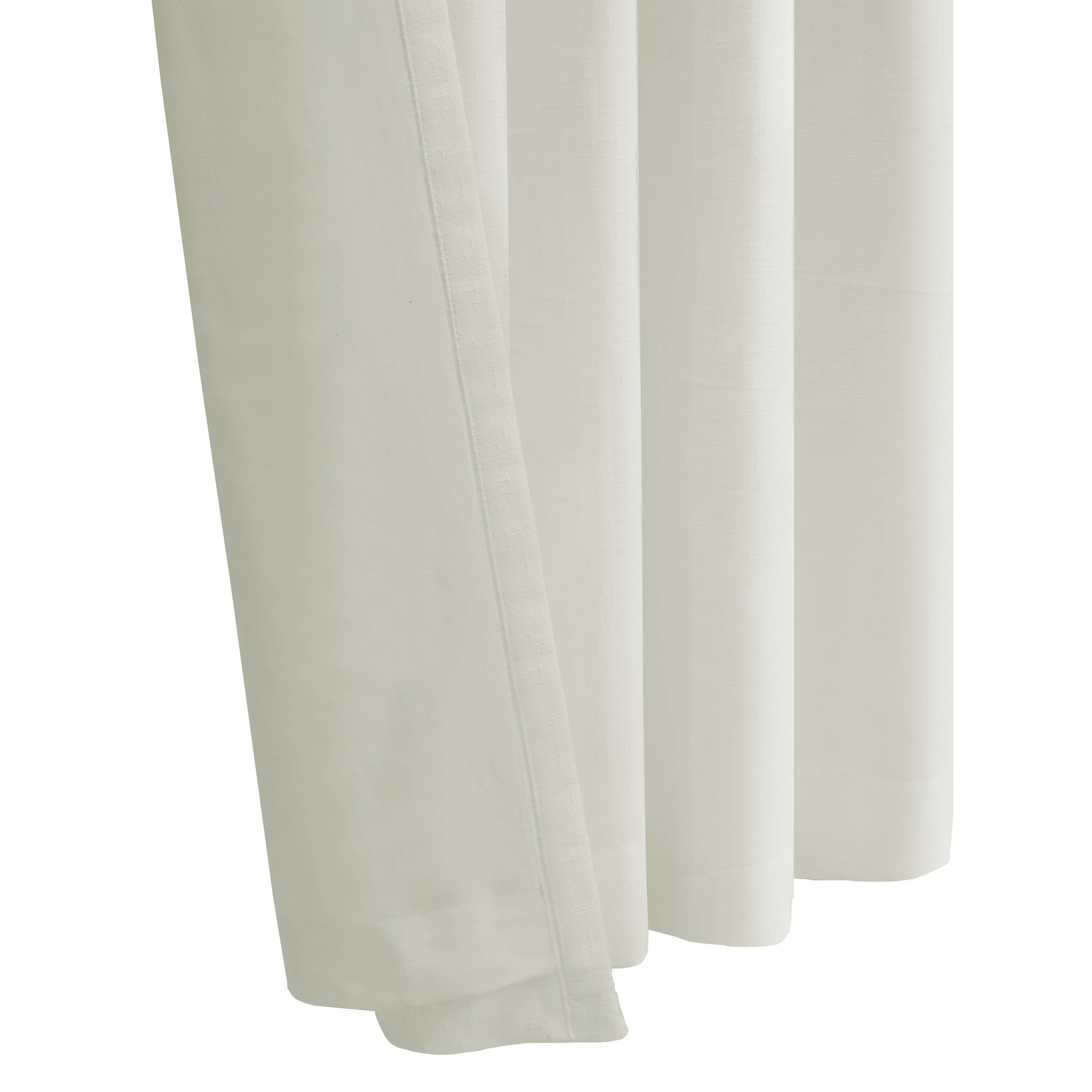 Surrey Light-Filtering Two-Tone Slub Texture Dual Header(Back Tab/Rod Pocket) Curtain Panel 52" x 95" in White