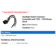 thumbnail image 2 of Headlight Switch Connector - Compatible with 1993 - 1998 Nissan Quest 1994 1995 1996 1997, 2 of 2