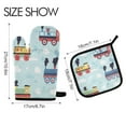 thumbnail image 2 of Yayeee Oven Mitts and Pot Holder Set of 4 Heat Resistant Kitchen Gloves Baking Hot Pad, Colorful Trains, 2 of 5