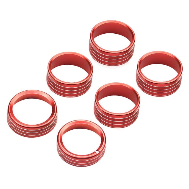 Anillo De Decoración Para Interruptor De Aire Acondicionado De Coche, Anillo De Aleación De Aluminio Rojo, Botón De Control De Aire Acondicionado De Coche, Anillo Decorativo Circular 6 Piezas Guardurnaity VI003365-00