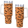 thumbnail image 2 of Halloween Spider Web Bat 40 oz Tumbler with Handle and Straw Lid, Stainless Steel Insulated Travel Coffee Mug, Vacuum Insulated Water Bottle for Home, Office, Car, Keep Hot/Cold for Hours, 2 of 6