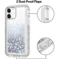 thumbnail image 3 of TASHHAR iPhone 14 Plus Case with Privacy Screen Protector 3 in 1 Anti Scratch Clear Bling Glitter Shockproof Durable Moving Shiny Quicksand Liquid Case for iPhone 14 Plus 6.7 inch 2022 Phone Silver, 3 of 9