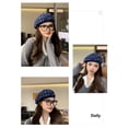 thumbnail image 6 of vnanda Plaid Newsboy Women Winter Beret Plaid Print Contrast Color Elastic Adjustable Soft Warm Decorative Dome Lady Painter Hat Women Hat, 6 of 8