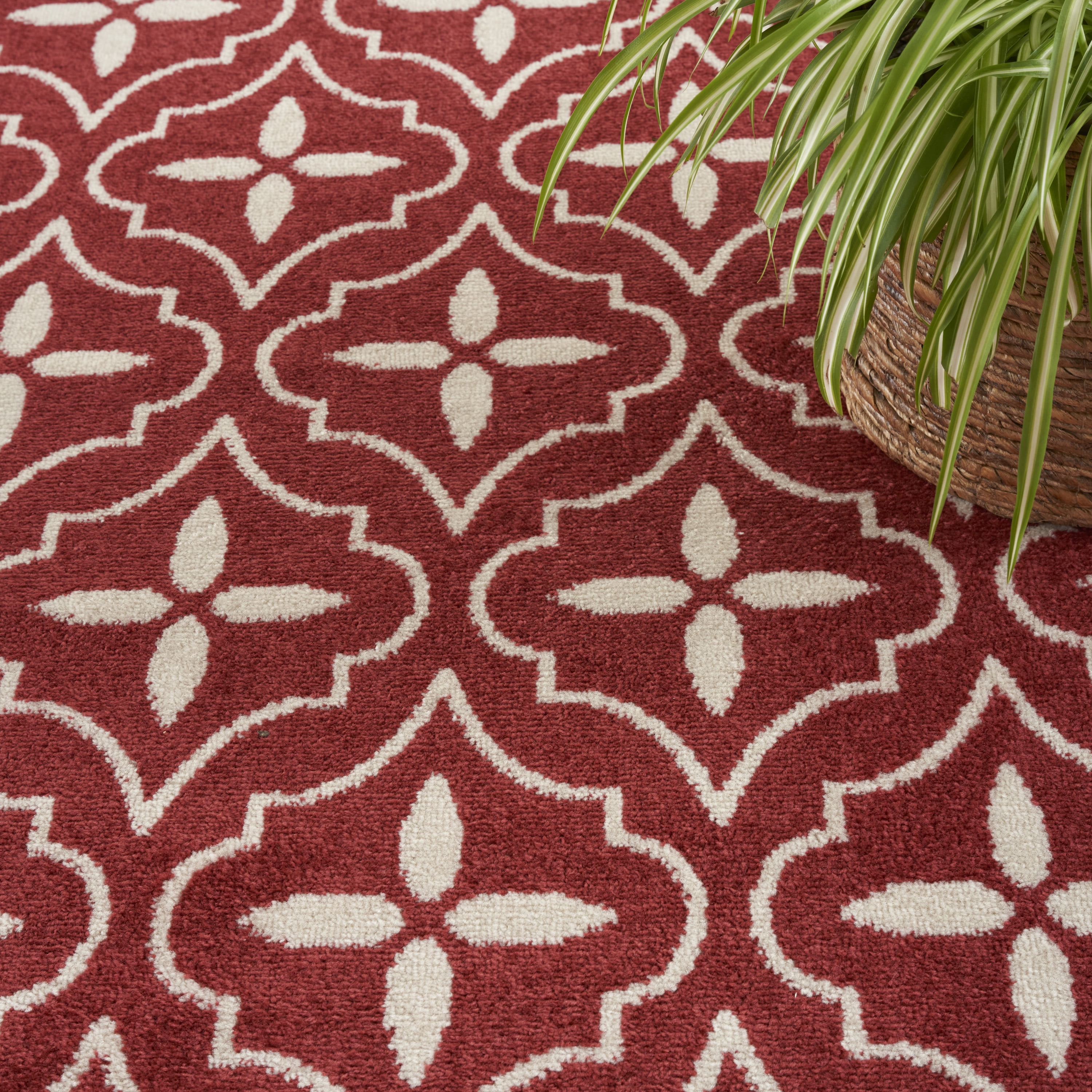 Nourison Essentials Indoor/Outdoor Brick Ivory 2'2" x 7'6" Area Rug (2x8)