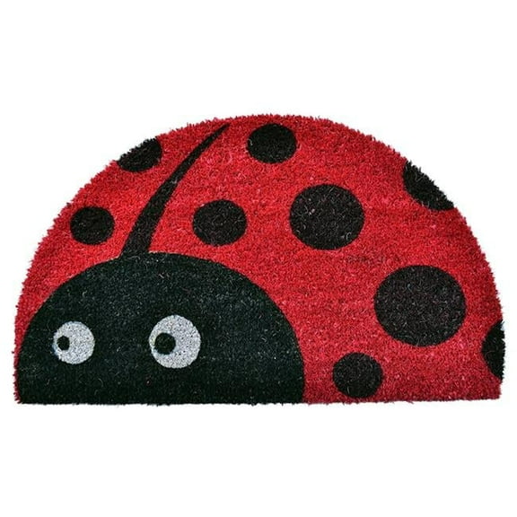 Imports Decor  Half Round Lady Bug Coir Door Mat