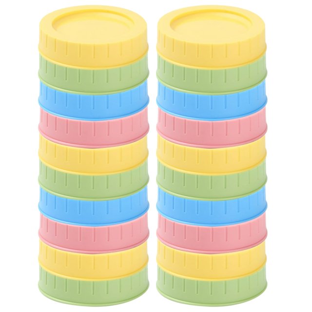 20 Pcs Couvercles en Plastique pour Pots Mason, Capuchons de Pots Mason de Qualité Alimentaire, Compatibles avec Ouverture Régulière, 70 mm, Réutilisables, Étanches, Couvercles de Remplacement pour Pots Mason, Compatibles Lave-Vaisselle pour Pots Mason, Pots de Mise en Conserve